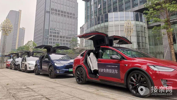 特斯拉modelx5辆特斯拉modelx婚车队