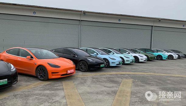 特斯拉modelx5辆特斯拉model3婚车队